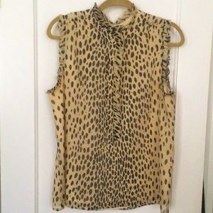 J.Crew Size 12 Silk Leopard Print Blouse